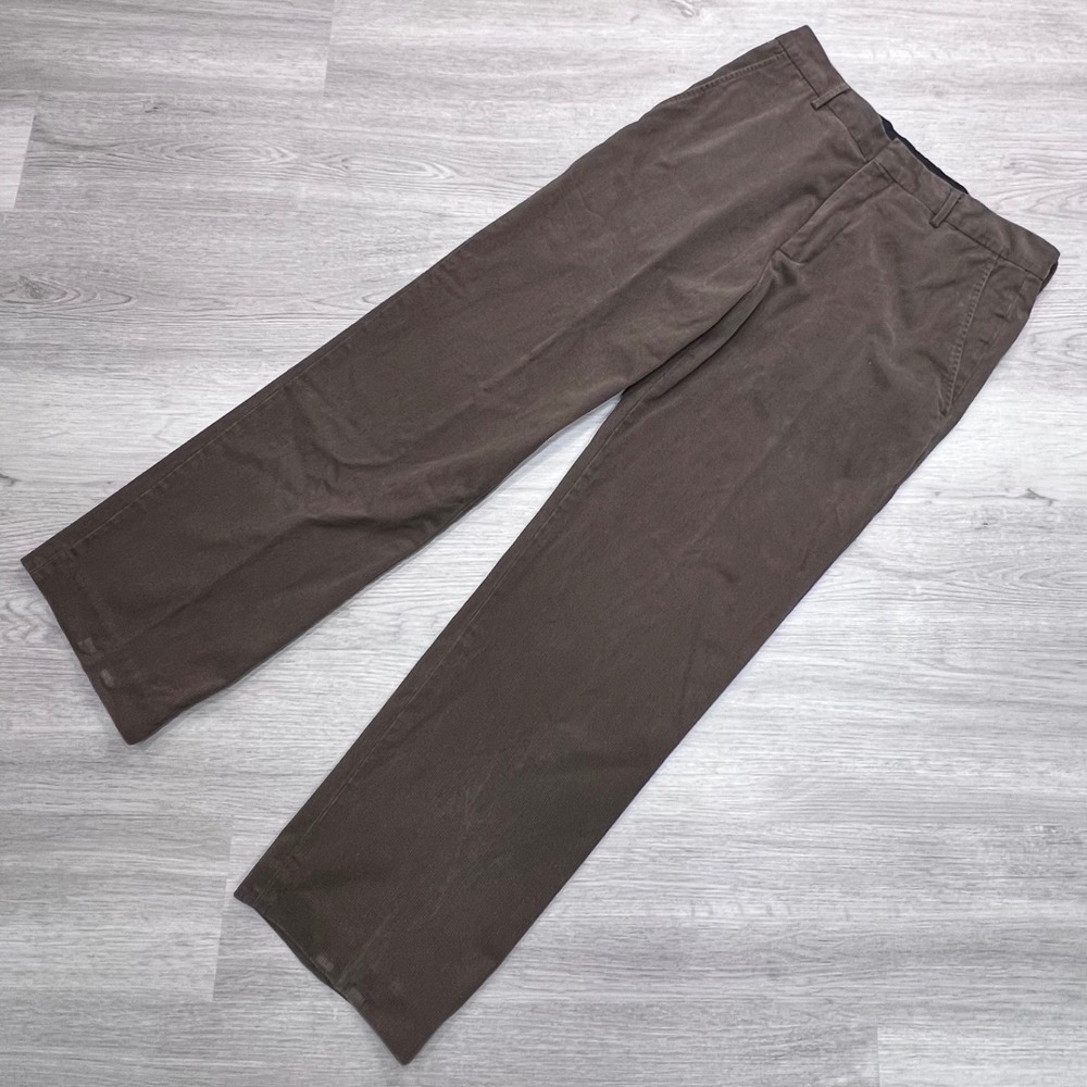 Banana Republic Mens 33x30 Straight Dress Chino Pants Brown Cotton 517717-01